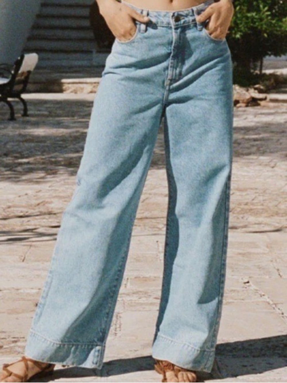 Spell Light Blue Wide-Leg High-Rise Jeans